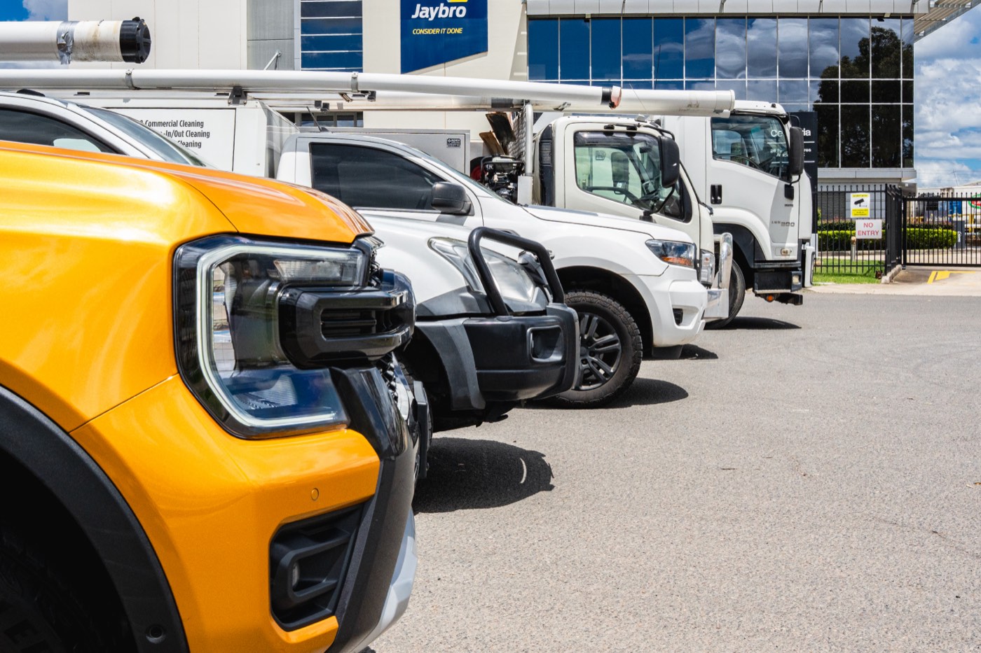 New orange Ford Ranger added to a business fleet